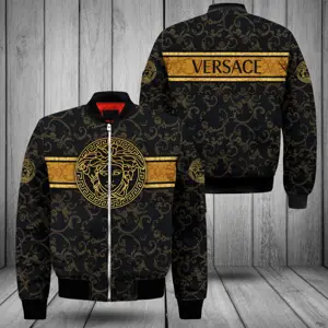 Gianni versace black bomber jacket trending 2023 luxury brand clothing ...