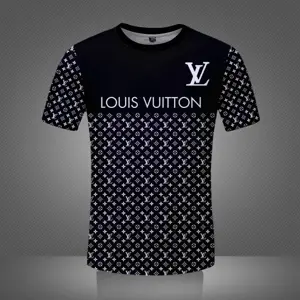 Louis Vuitton Yellow Pattern Black Luxury Brand T-Shirt For Men Women in  2023