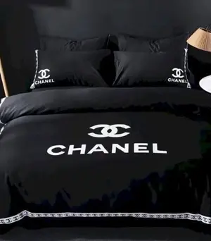 Chanel logo in mistic black bedding set