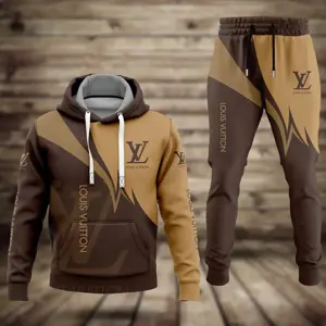 Louis Vuitton Black Hoodie Long Pants Set Luxury Brand Clothing Clothes  Outfit For Men - LuxGifts Store