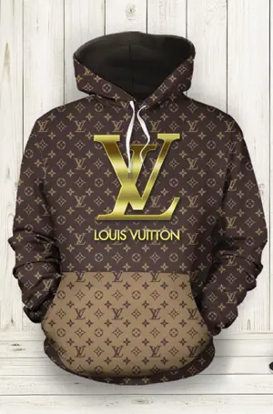 Louis vuitton brown unisex hoodie for men women luxury brand lv ...