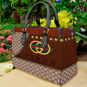 Gucci brown handbag leather tote bag luxury hand purse for women ht 5 ...